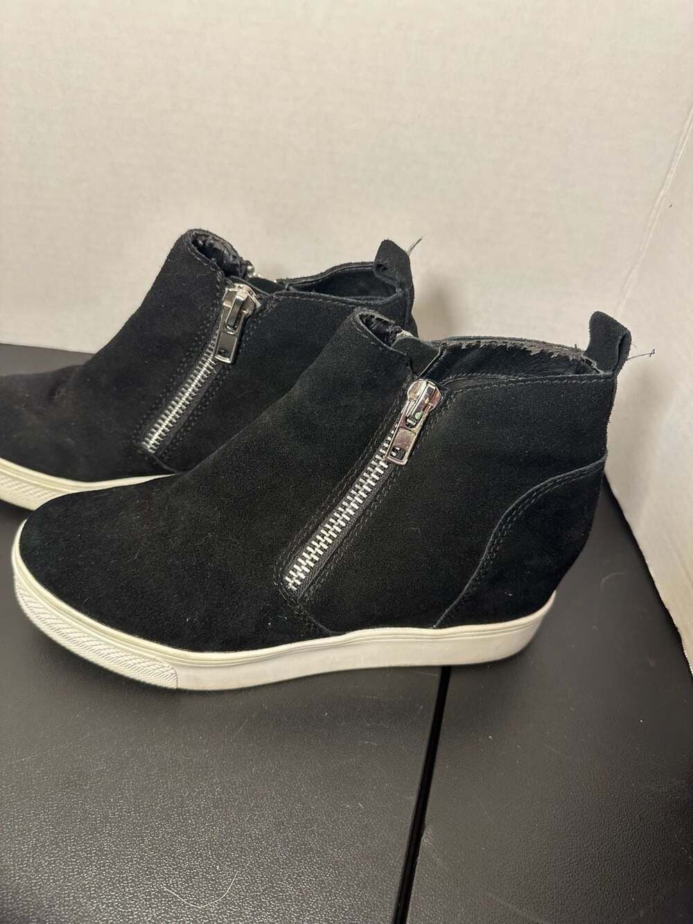Steve Madden Wedgie Black Suede Hidden Wedge Sneakers